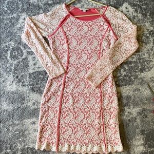 Coral Lace Dress